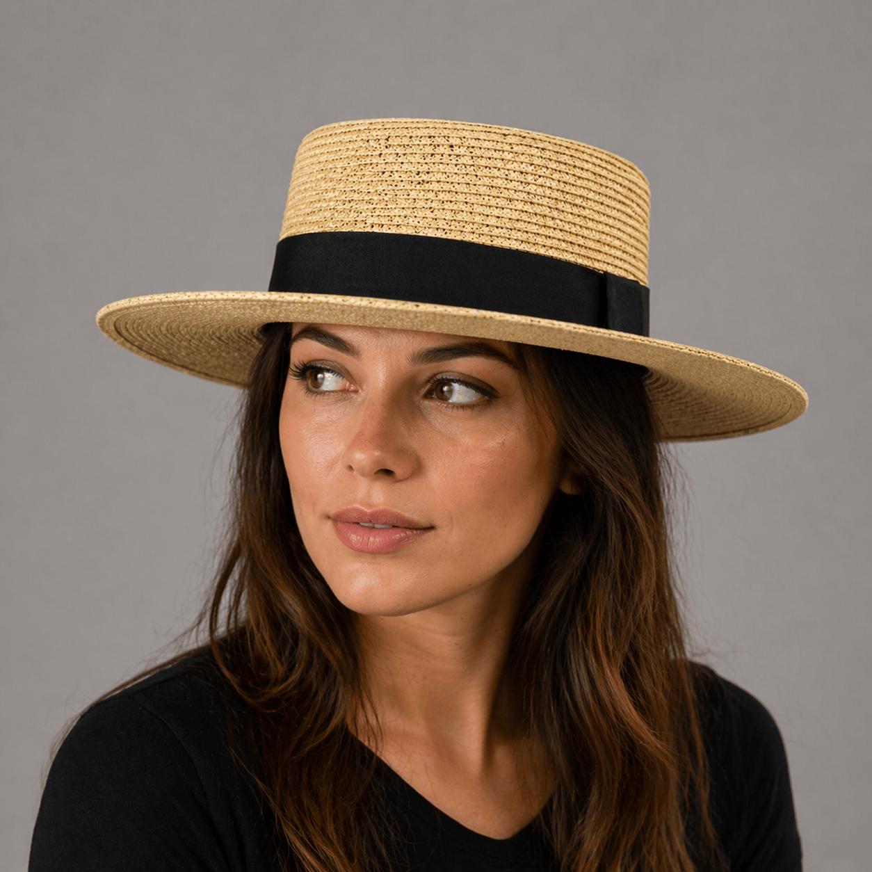 Chapeau de Paille Bord Plat